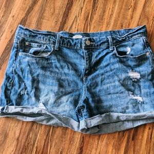Boyfriend Distressed Denim Shorts